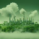 Une usine qui montre une pollution au co2
