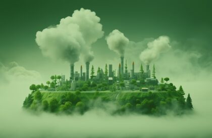 Une usine qui montre une pollution au co2